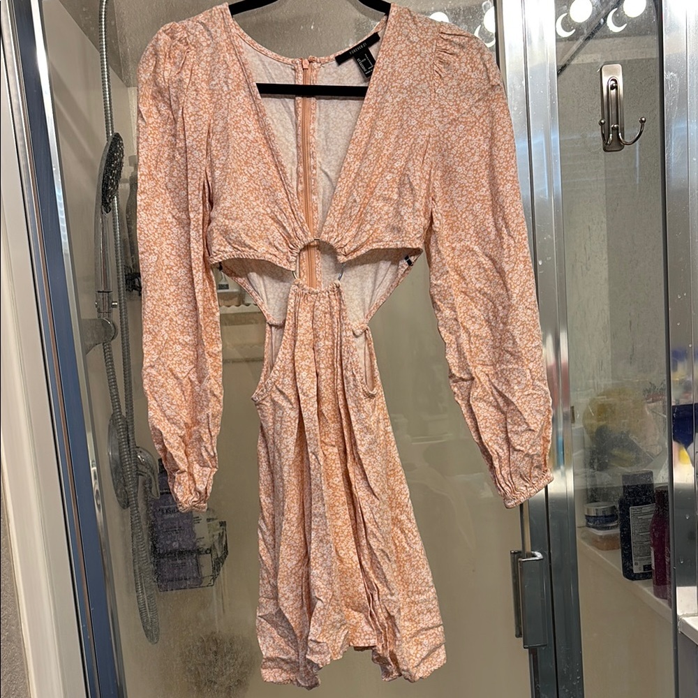 Forever 21 Orange and White Mini Dress